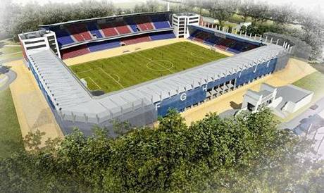 Studie přestavby stadionu ve Štruncových sadech v Plzni na ryze fotbalový