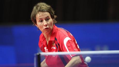 Renata trbíková v utkání proti Maarce Thotové na ME stolních tenist v