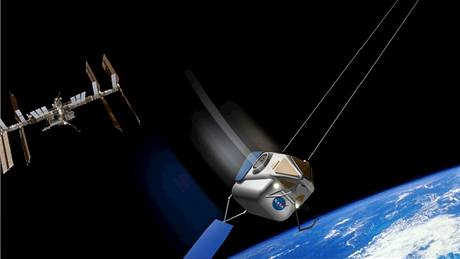 Vizualizace �eského návrhu kosmické lodi s um�lou gravitací