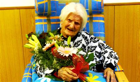 Frantika Konarová z Velké Bítee oslaví 24. záí 107. narozeniny.