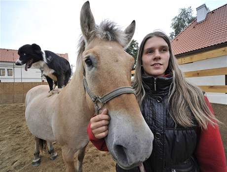 Nevidomá Adéla perlíková i pes svj handicap jezdí na koni a dokonce se vnuje i výcviku koní pro hipoterapii 