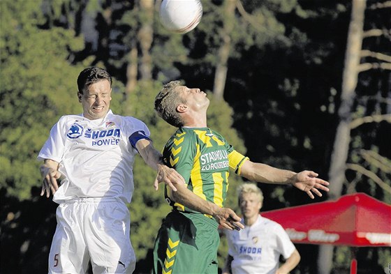 Martin Müller (vlevo) v dresu Viktorie Plze.