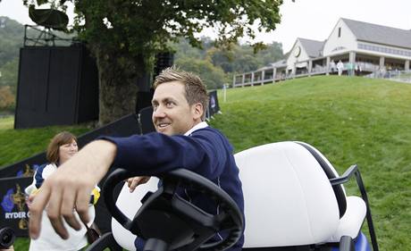 len evropskho rydercupovho tmu Ian Poulter na obhldce resortu Celtic Manor.