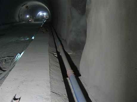 Cholupický tunel - Potrubí boční tunelové drenáže