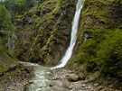 Konec kaonu Liechtensteinklamm zakonuje 50 m vysoký vodopád