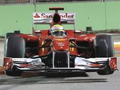 Felipe Massa pi tetm trninku na Velkou cenu Singapuru