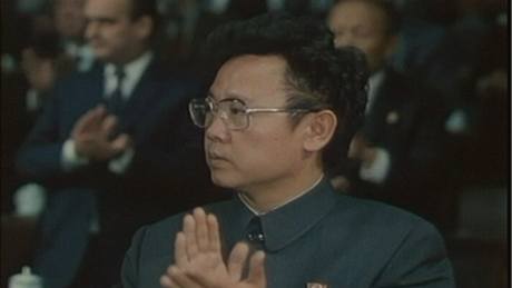 Severokorejský vdce Kim ong-Il na sjezdu Korejské strany práce v roce 1980