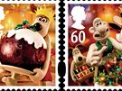 Známky s Wallacem a Gromitem (vánoní edice 2010)