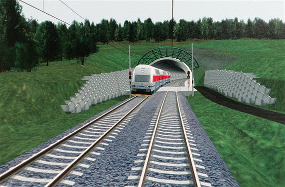 Studie železničního koridoru, tunel pod vrchem Chlum u Plzně 