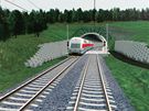 Studie elezniního koridoru, tunel pod vrchem Chlum u Plzn 