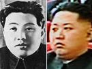 Kim ong-il (vlevo), jeho otec Kim Ir-sen (uprosted) a budoucí vládce KLDR Kim...