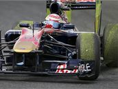 vcar Buemi z tmu Toro Rosso vzal mylenku "zelen F1" doslova... Kola si pothl zelenm povlakem v nikovch znch na okruhu v Suzuce.