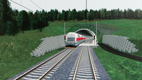 Studie železničního koridoru, tunel pod vrchem Chlum u Plzně 