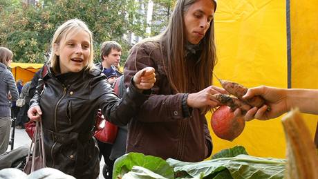 Ústecký biojarmark na Lidickém nám�stí.