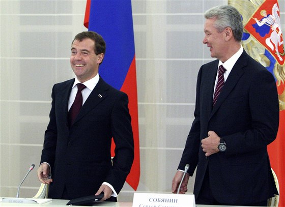 Za nového moskevského starostu vybral ruský prezident Dmitrij Medvedv dosavadního vicepremiéra Sergeje Sobjanina. (15. íjna 2010)