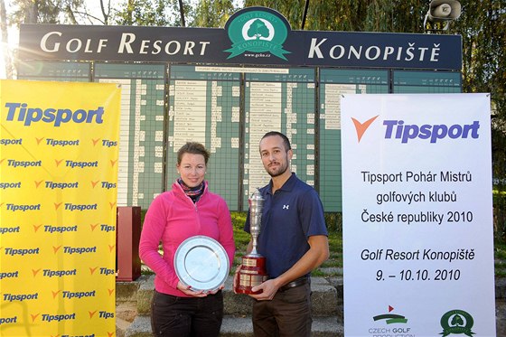 Petra Kvídová a Sean Davidson, vítzové Poháru mistr golfových klub 2010.