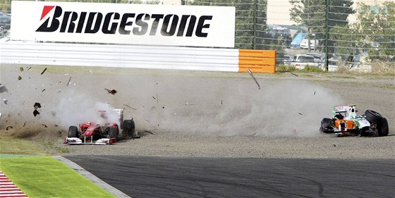 Massa (vlevo) a Liuzzi tsn po havárii.