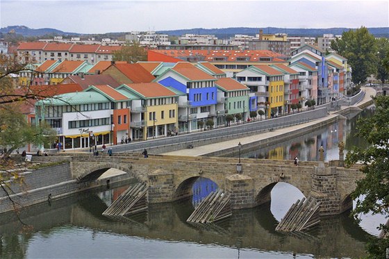 Město Písek a zdejší Kamenný most.