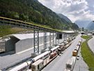 Stavba Gotthardského elezniního tunelu.