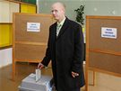 Bohuslav Sobotka (SSD) u voleb ve Slavkov u Brna. (15. íjna 2010)