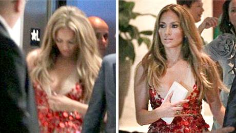 Neposluný výstih zpvaky Jennifer Lopezové nabídl plné tvary. 