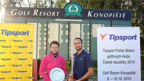 Petra Kvídová a Sean Davidson, vítzové Poháru mistr golfových klub 2010.