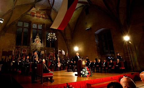 Prezident Václav Klaus zahájil ceremoniál tradičním projevem.