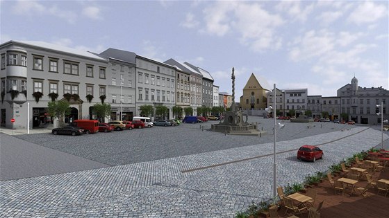 Návrh nové podoby olomouckého Dolního náměstí.