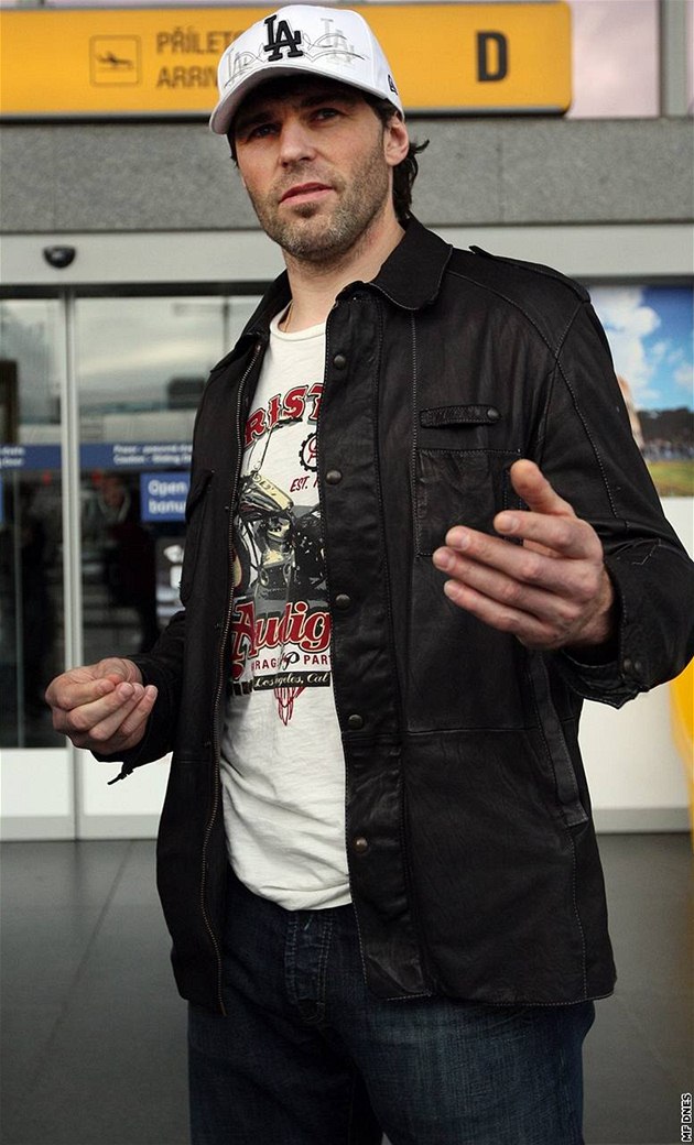 Jaromír Jágr na pra�ském ruzy�ském leti�ti