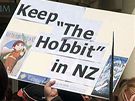 Demonstrace na Novém Zélandu: Nechte Hobita na Zélandu