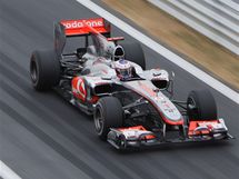 Jenson Button pi kvalifikaci na Velkou cenu Koreje.