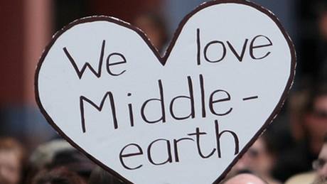 Demonstrace na Novém Zélandu: Milujeme Středozemi