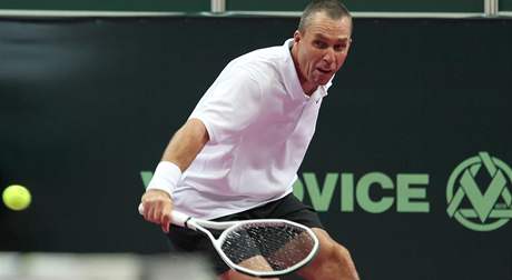 Ivan Lendl pi exhibici Advantage Tennis v Ostrav