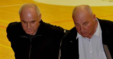 Vlastimil Havlík (vlevo) a Jan Bobrovský, trenéi Frisca Brno