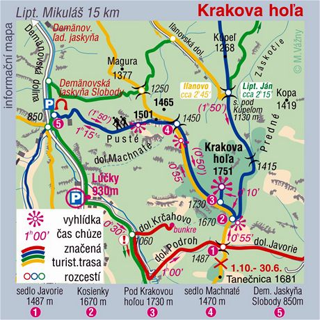 Mapa Krakova hoľa
