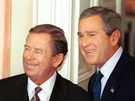 Václav Havel a George W. Bush na Praském hrad pi Summitu NATO (20. listopadu