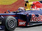 DETAIL. Mark Webber z Red Bullu bhem Velké ceny Brazílie.