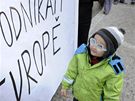 Investoi do fotovoltaiky protestovali ped Poslaneckou snmovnou 