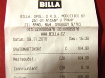 V obchodnm dom Billa na nmst Svobody v Brn se dalo koupit Svatomartinsk vno u 9. listopadu, oficiln se vak m prodvat a od 11. 11.