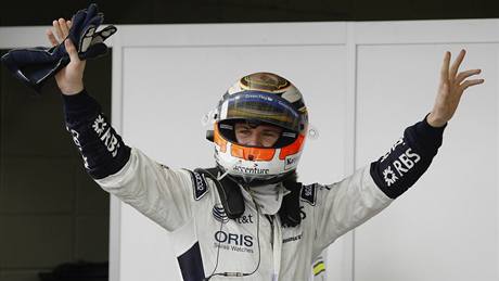 PEKVAPIVÝ VÍTZ. Nico Hülkenberg ze stáje Williams vyhrál kvalifikaci na Velkou cenu Brazílie formule 1.
