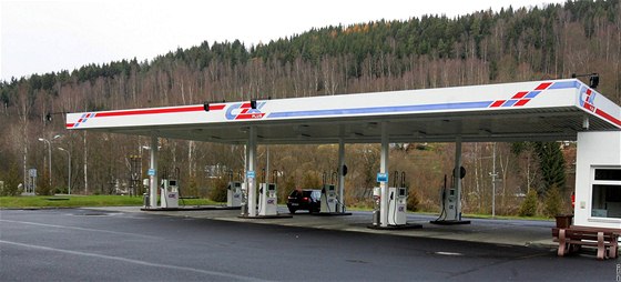 Benzinová erpací stanice v Kraslicích.