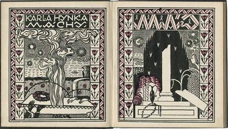 Karel Hynek Mcha. Mj, Ilustrace Jan Konpek, Praha : R. Bro, [1910] (z vstavy Listovn)