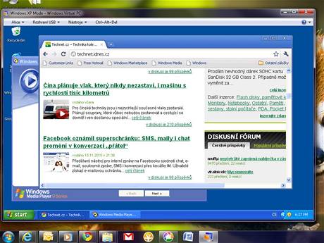 XP Mode - virtuln pota s Windows XP b v samostatnm okn. Tmto zpsobem lze spoutt i programy, kter z njakho dvodu pod Windows 7 nefunguj, ppadn k oddlenmu testovn