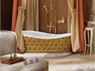 Pohádkový luxus a pohodlí nabízí vana se zlatým polstrováním, které je proité malými kiály 