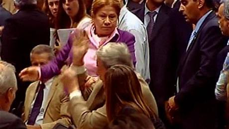 Facka v argentinském parlamentu