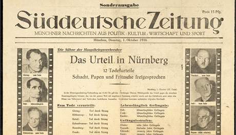 Zvltn vydn Sddeutsche Zeitung s titulkem "Rozsudek v Norimberku"
