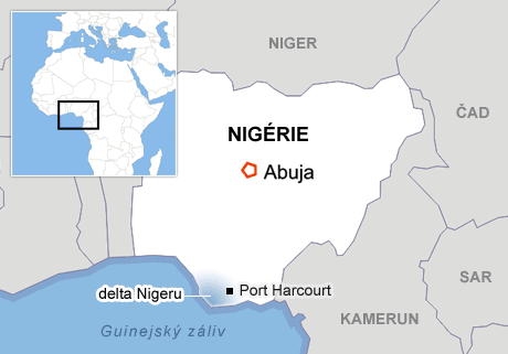 mapka - Nigrie, delta eky Niger