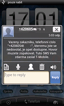 Displej HTC Desire HD (komunikace)