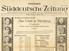 Zvlátní vydání Süddeutsche Zeitung s titulkem "Rozsudek v Norimberku"