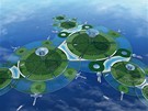 Umlé plovoucí ostrovy podle návrhu japonské firmy Shimizu